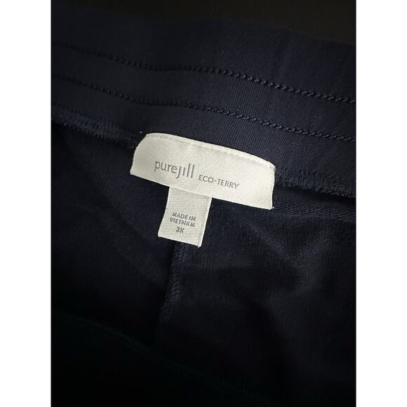 Pure Jill Plus Size 3X Eco Terry Pants Blue Stretch Pockets Pull On Comfy 26-19 - Picture 6 of 10